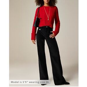 J. CREW Wide-leg velvet sailor trouser BLACK CF379